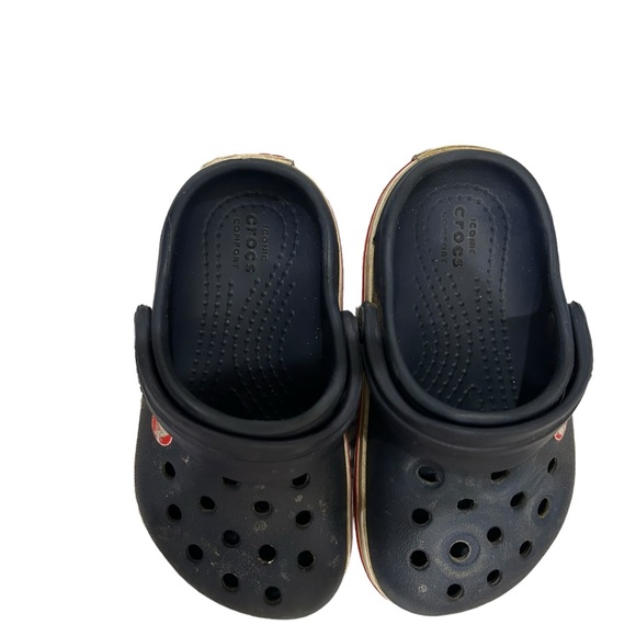 Baby Toddler Crocs Red White Blue - Picture 2 of 6